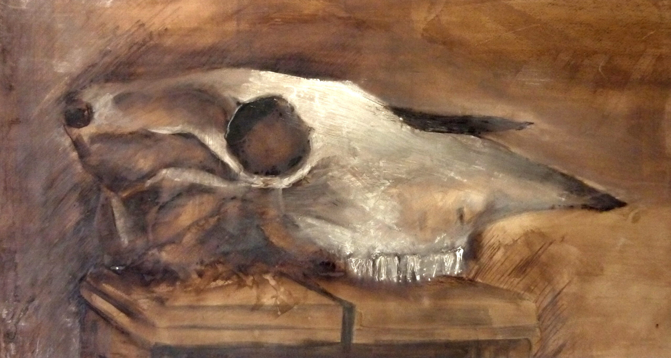 Skull profile 60X92cm Acrylic, ink, chalk